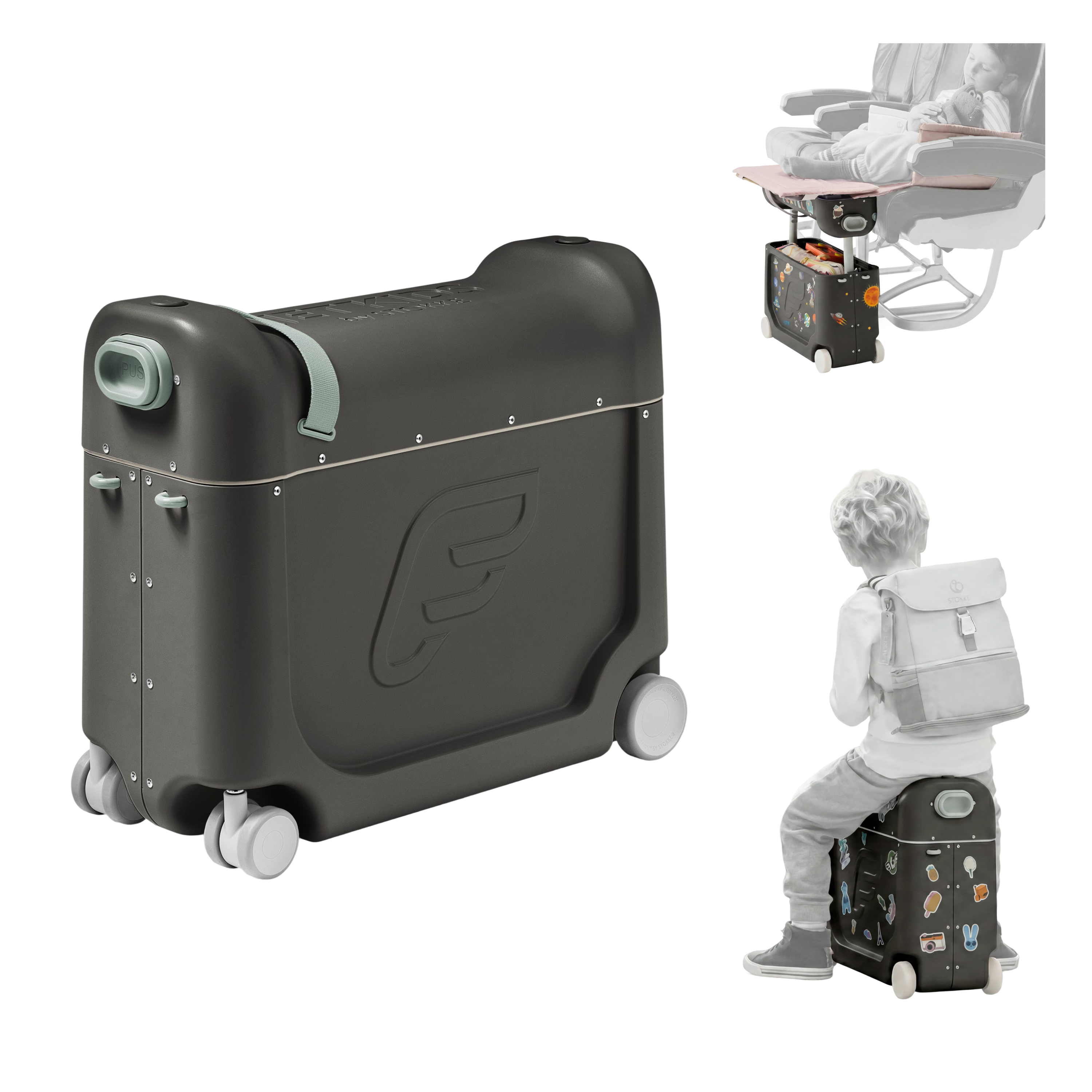 Stokke® JetKids™ Travel Set - Suitcase & Backpack, Midnight Grey, mainview galery image 11